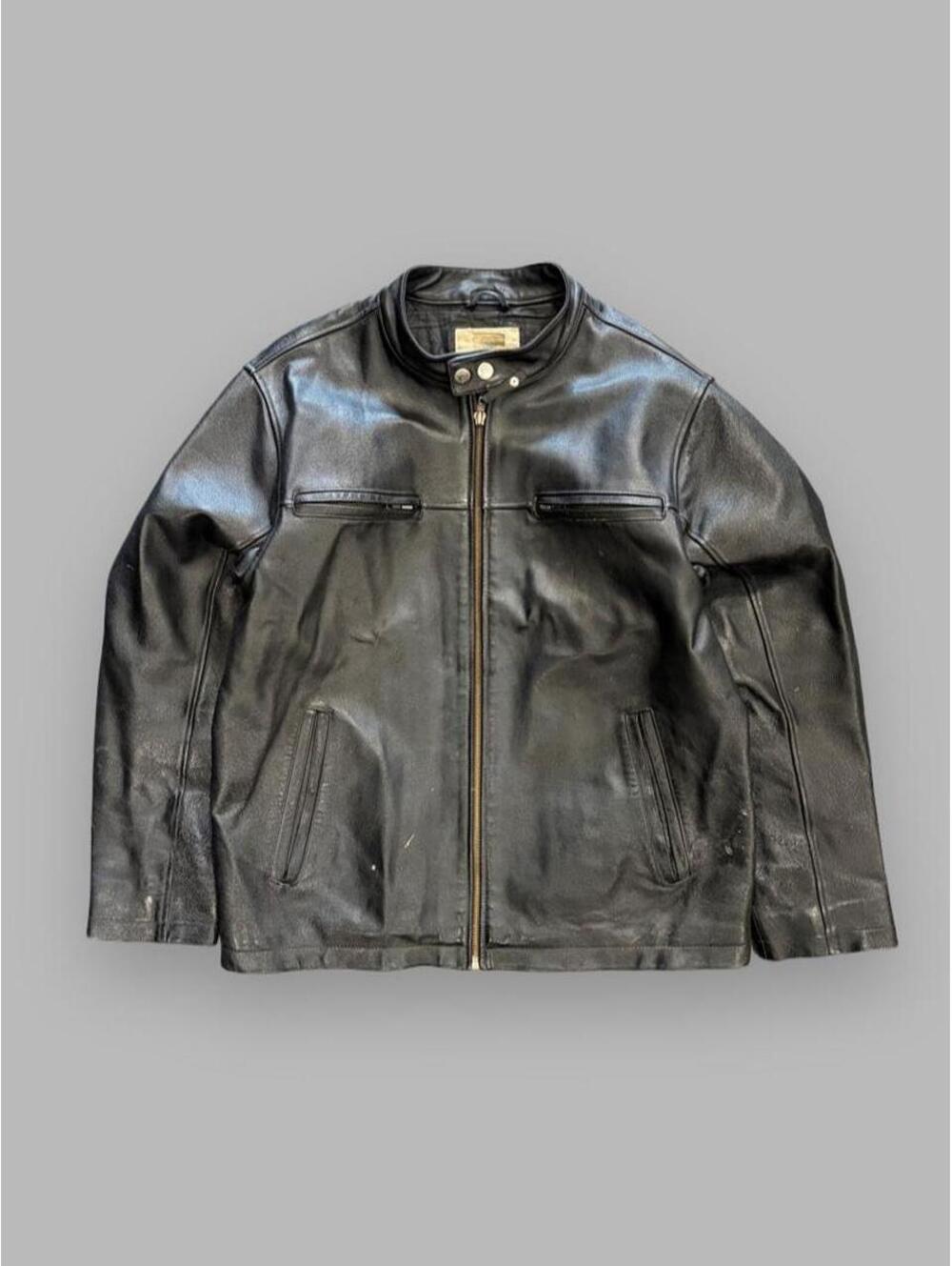 Vintage Heavy Weight Genuine Leather Boxy Biker Jacket